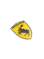 Наклейка Лось/Volvo щит желтая объемная полиуретановая (шильдик Вольво 10х7 см)