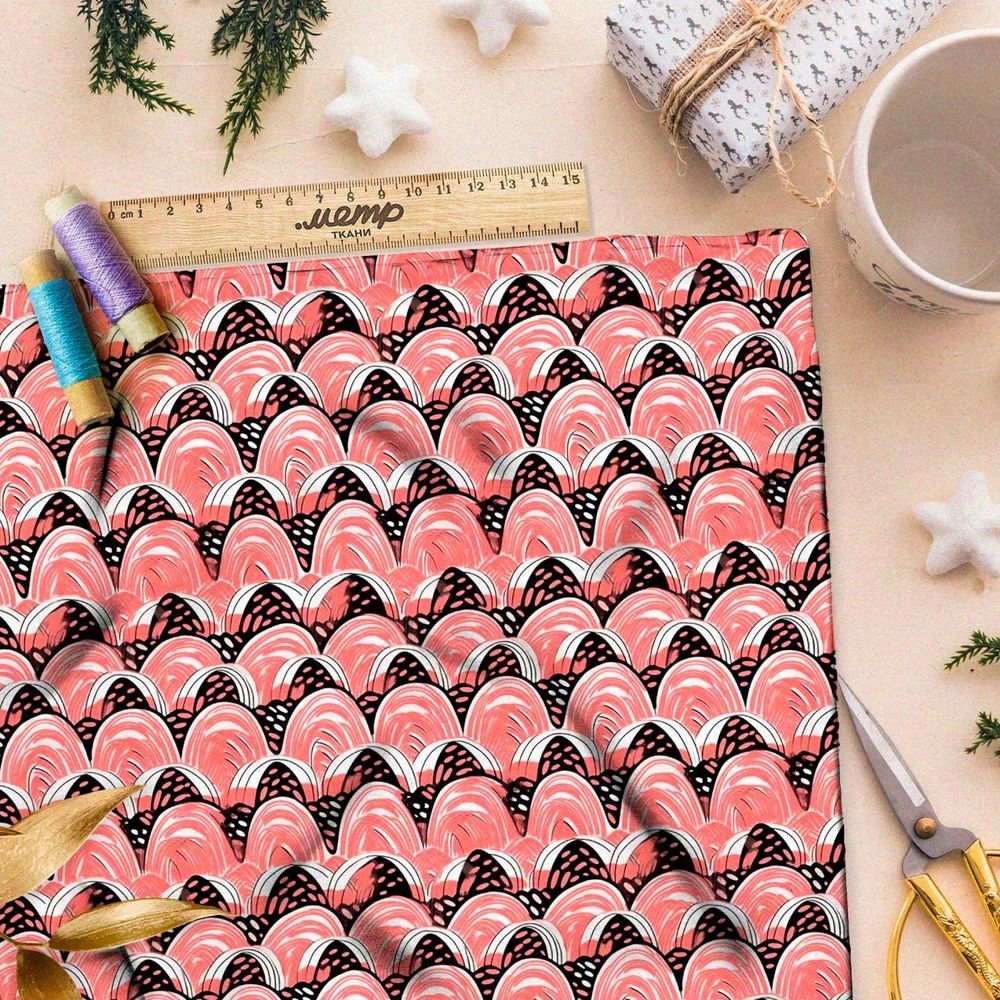 Ткань Ниагара Софт пастельные волны отражений