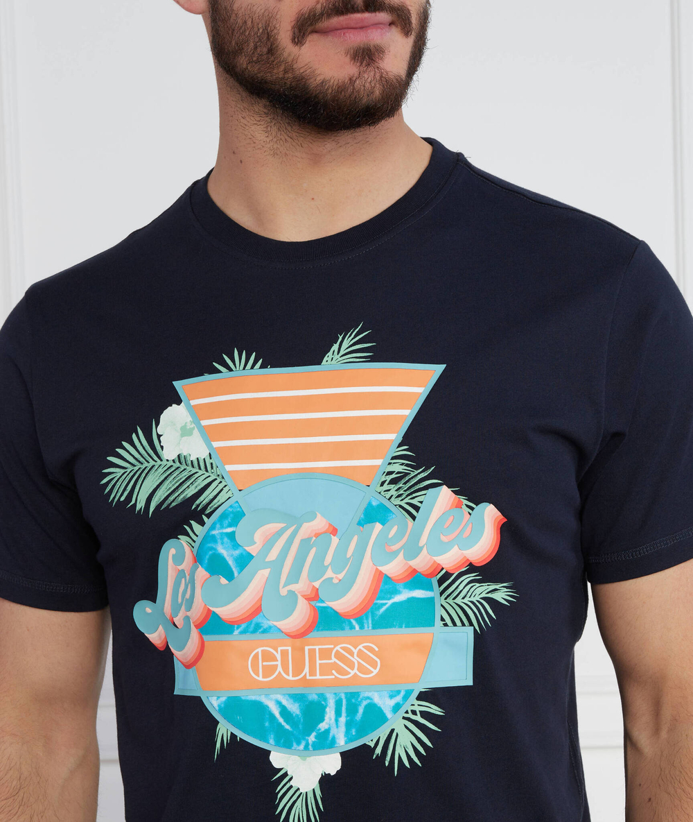 Футболка SS CN CALIFORNIA FLO GUESS - темно-синий(M3YI67 I3Z14)