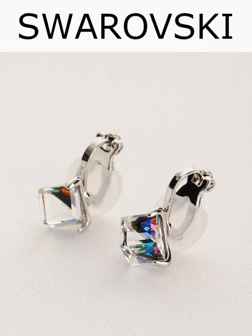 Клипсы Миражи с зелеными кристаллами Swarovski