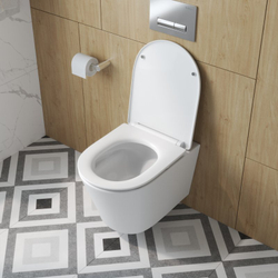 Унитаз подвесной безободковый с сиденьем микролифт BelBagno TRE BB5180CH-TOR/SC