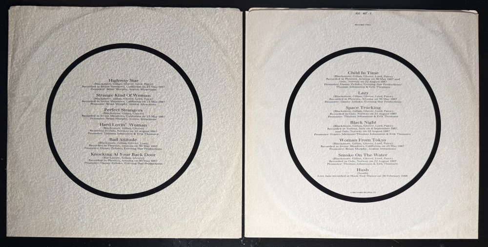 Deep Purple ‎– Nobody's Perfect 2LP (Канада 1988г.)