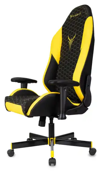 Кресло игровое Knight Neon черный/желтый соты экокожа с подголов. крестов. металл
