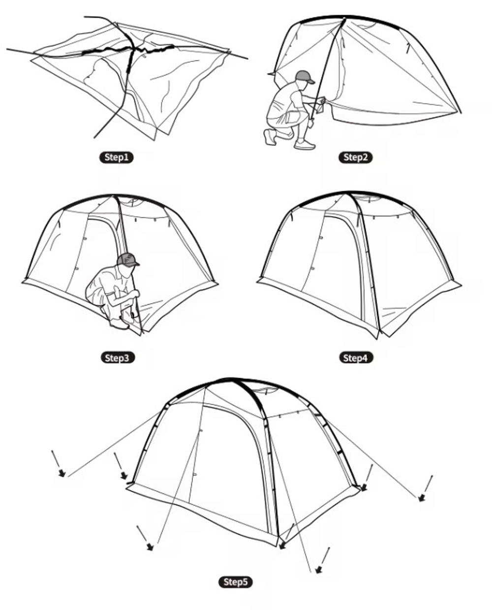 Палатка Naturehike Dune 7.6, 2-местная, коричневая, артикул CNH22ZP028-EYU