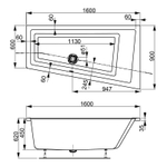 Ванна акриловая VAGNERPLAST CAVALLO OFFSET 160х90 пристенная (VPBA169CAV3PX-04)