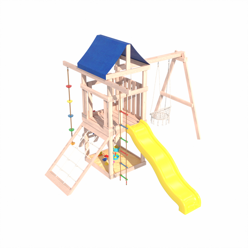 Детская площадка для улицы и дачи Fun Land неокрашенная с мини сеткой