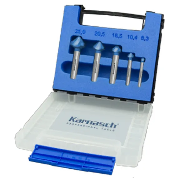 Набор зенковок Karnasch, артикул 20.1692 (HSS-XE + BLUE-TEC покрытие, 90°)