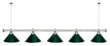 Лампа STARTBILLIARDS 5 пл. (плафоны золотые,штанга коричневая,фурнитура золото)