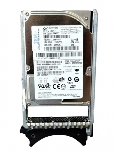 Жесткий диск IBM 73,4Gb (U300/10000/16Mb) SAS 2,5" NHP 26K5267