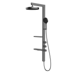 Душевая стойка Vincea Инспаер (Inspire) VSFS-3I11GM с изливом, 30см верх душ, вороненая сталь