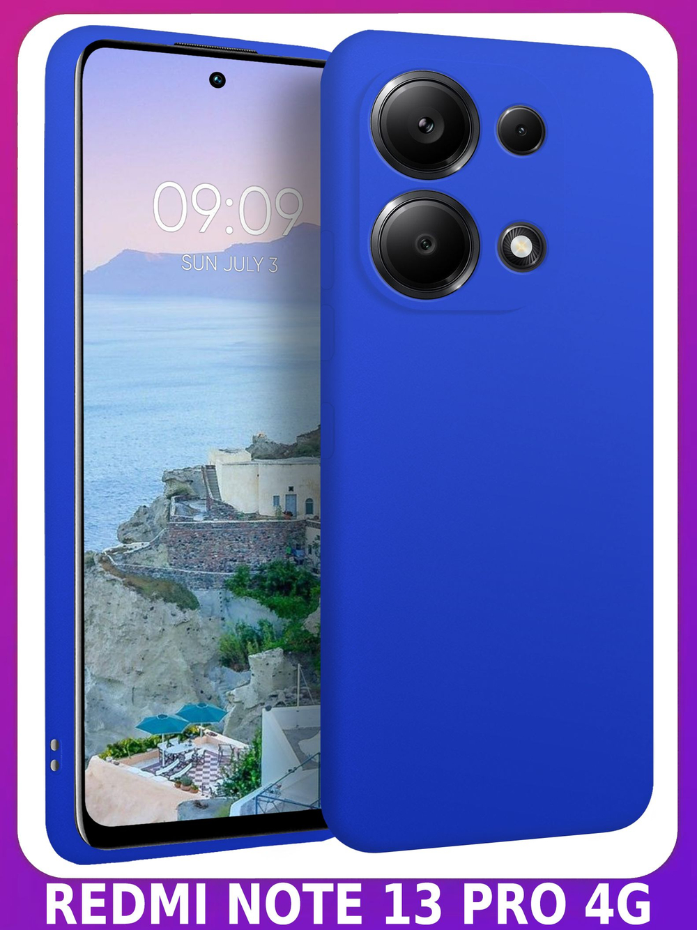 Мягкий Soft Touch чехол из силикона для XIAOMI REDMI NOTE 13 PRO 4G / POCO M6 PRO 4G с бархатной подкладкой