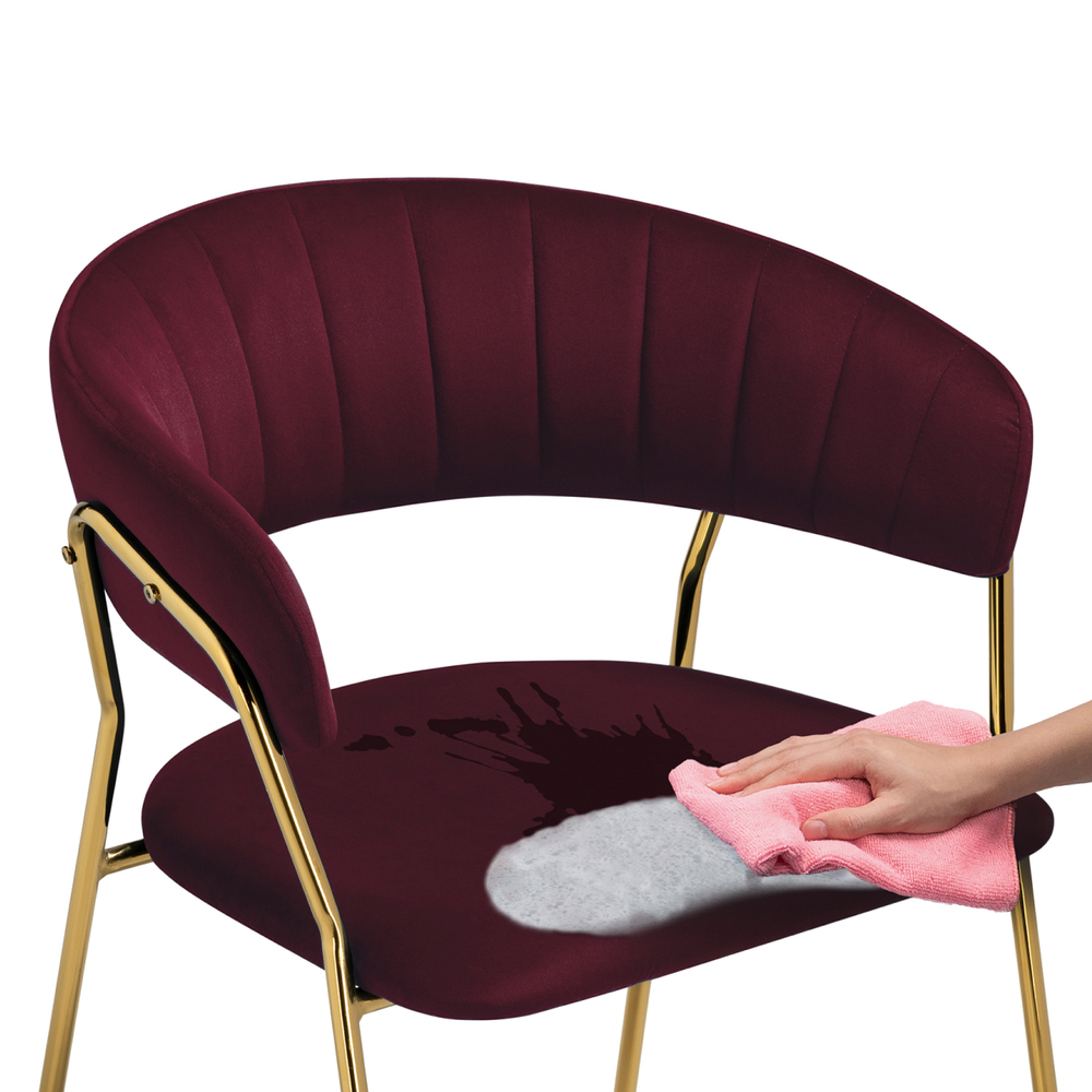 Стул на металлокаркасе Woodville Kamelia 1 wine red, gold