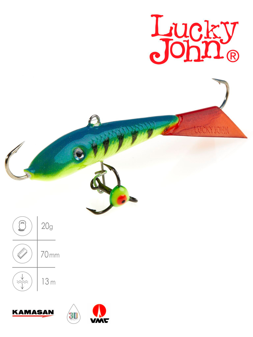 Балансир Lucky John FIN 5 с тр. 70мм/36RT блистер
