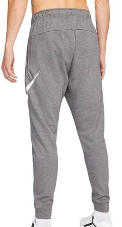 Мужские теннисные штаны Nike Dry Pant Taper FA Swoosh - charcoal heather/white