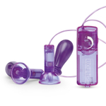 Вакуумные помпы для груди с вибрацией Remote Control Vibrating Nipple Suckers (Цвет: фиолетовый)