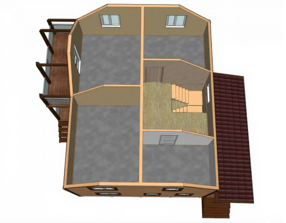 Каркас дома 8.5 x 9 м