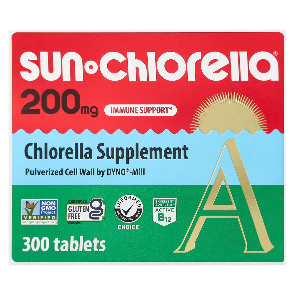 Sun Chlorella, добавка с хлореллой, 200 мг, 300 таблеток