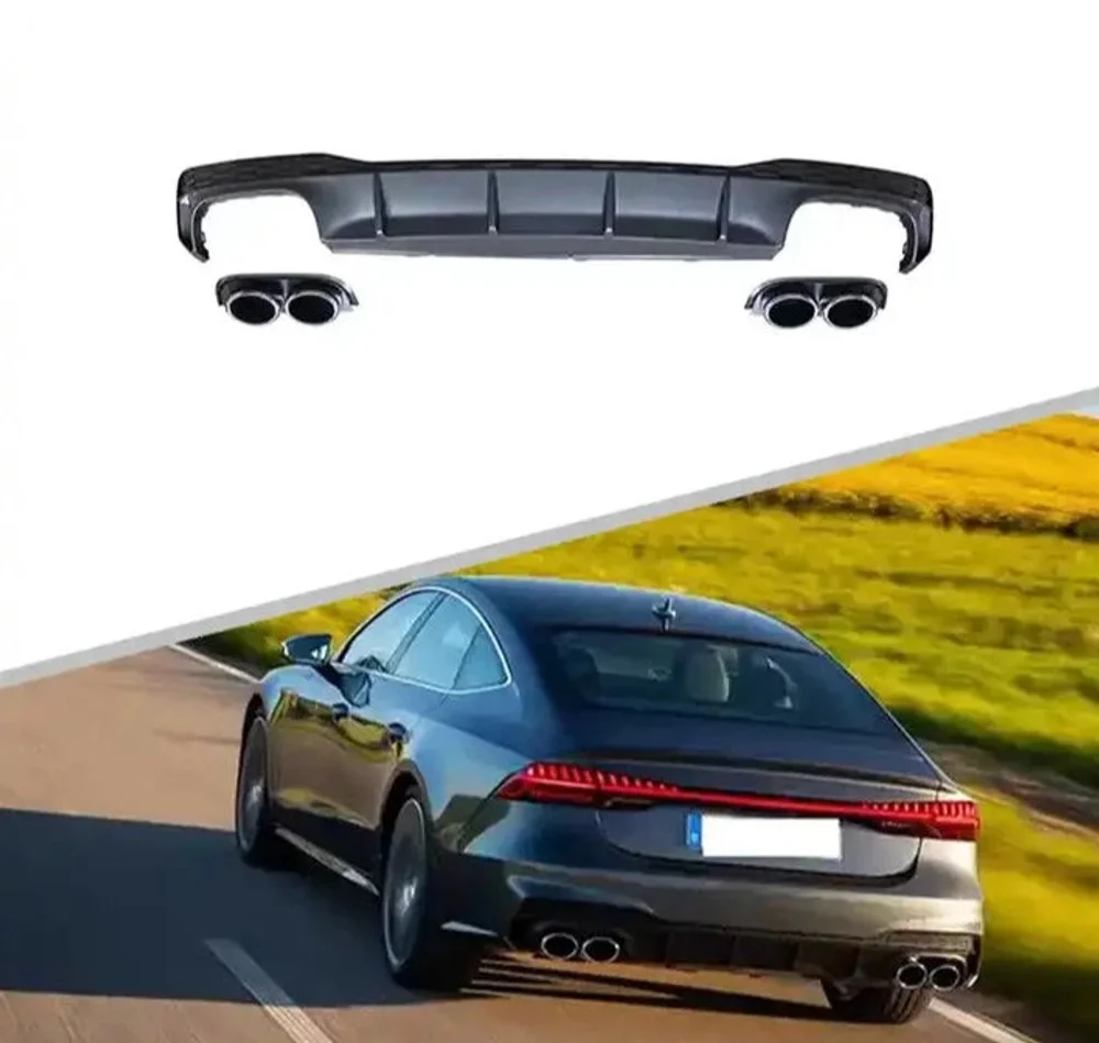 Диффузор с насадками на выхлоп в стиле S7 RS7 для AUDI A7 4K8 2019 - 2023 Ауди