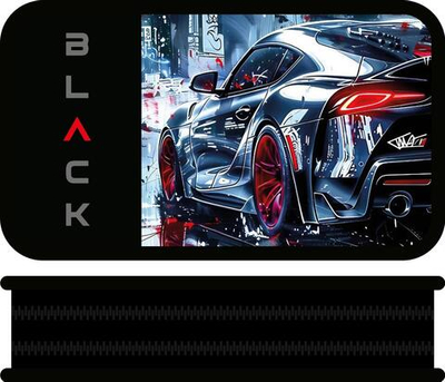 Пенал 2секц. SOFT тканевый торец 190/105 "Black car 2026" (Пчёлка)
