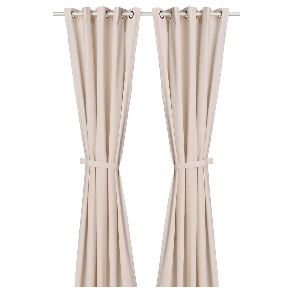 IKEA LENDA  (ИКЕА ЛЕНДА)  -  Штора на завязках, 2 шт. - светло-розовый/на люверсах 140x260 см