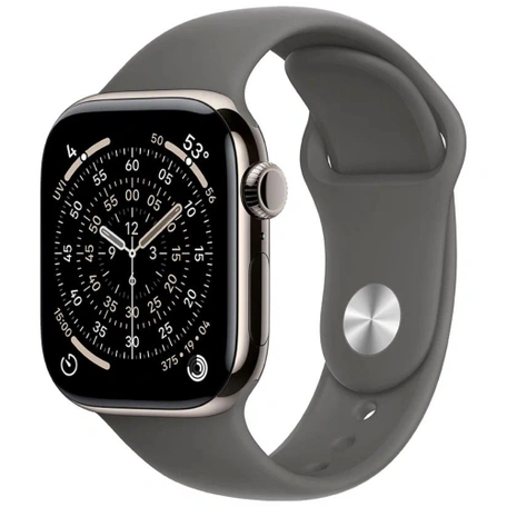 Умные часы Apple Watch S11 LTE 46 мм Natural Titanium Case with Stone Grey Sport Band - S/M