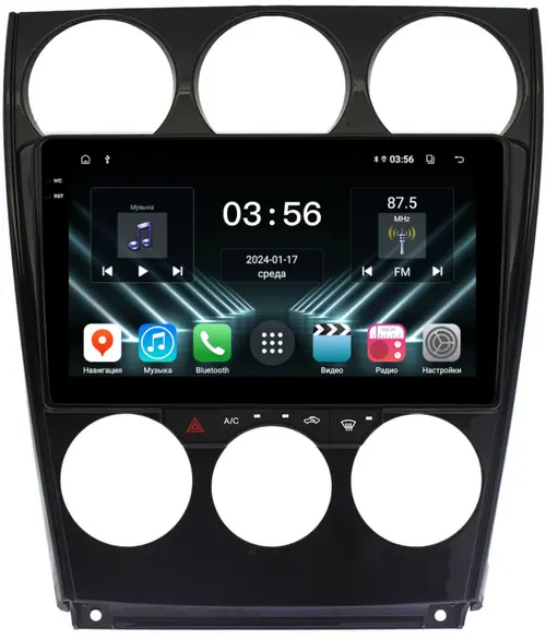 Магнитола для Mazda 6 GG 2002-2007 - FarCar S280 монитор 9.5" IPS на Android 13, CarPlay