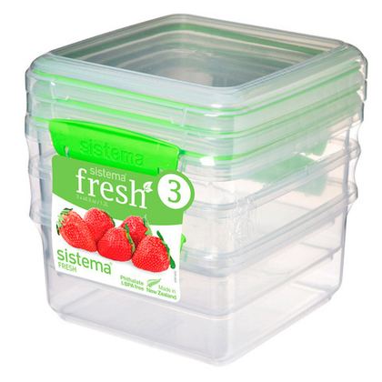 Набор контейнеров 3шт 1.2л Sistema Fresh зеленый