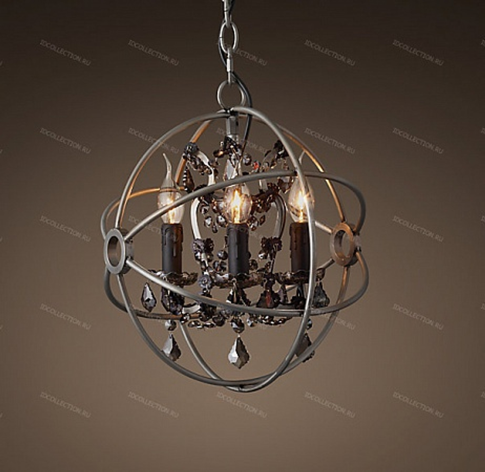 Люстра FOUCAULT'S ORB SMOKE CRYSTAL Restoration Hardware 68290502