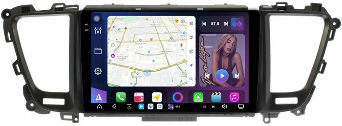Магнитола для KIA Carnival 3 2014-2020 (большая рамка) - FarCar S500-TS20 монитор 9.5" 2K QLED на Android 14, Быстрейшая, CarPlay, 4G SIM-слот