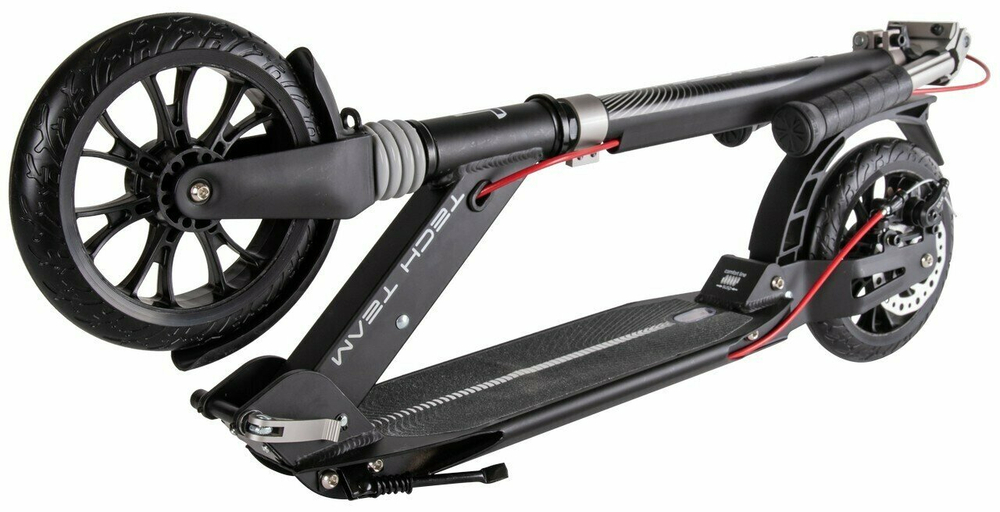 Детский 2-колесный городской самокат TechTeam City Scooter Disk Brake 2020, черно-серый