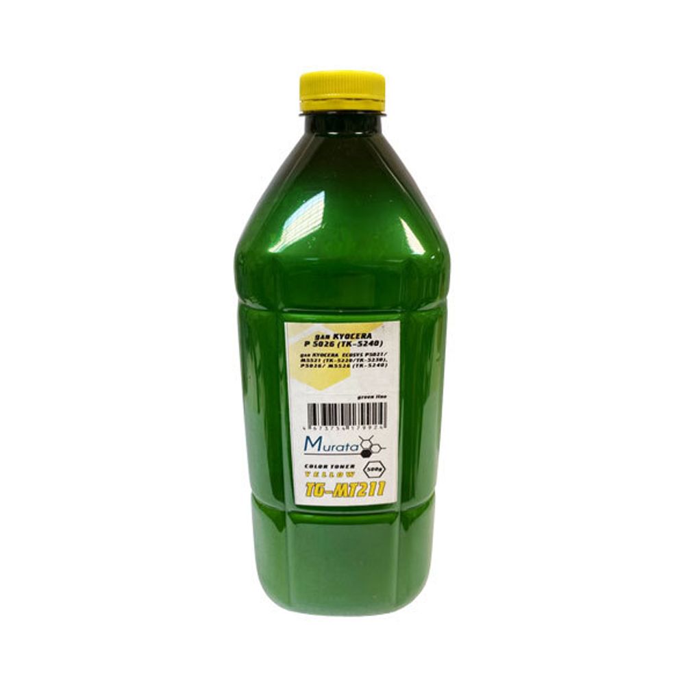 Тонер Murata тип TG-MT211 для KYOCERA ECOSYS P5021/P5026 (TK-5220/TK-5240) (500гр, желтый) Green Line