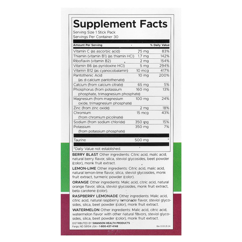 Swanson Vitamins, Simply Hydrate, смесь электролитов для гидратации, ассорти из 30 стик-пакетов, 180 г (6,36 унции)
