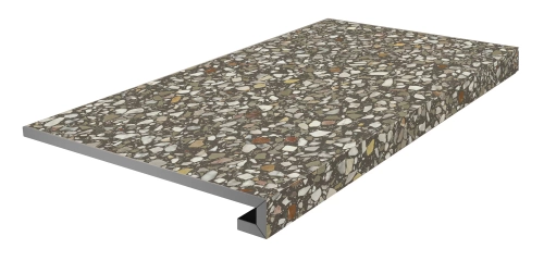 KERAMA MARAZZI БРИЧИОЛА Ступень клееная фронтальная коричневый матовый обрезной 33x60 / 9 мм. / KM6060G0051RGCF