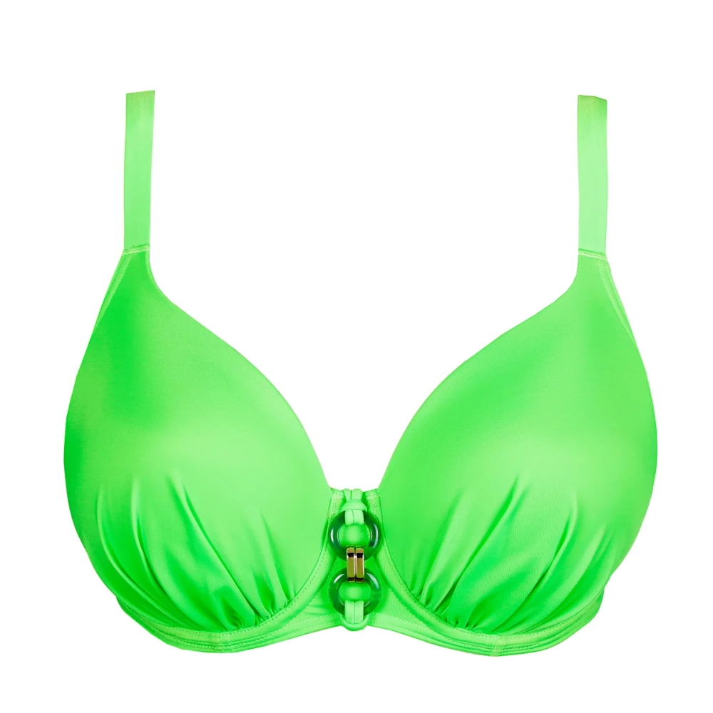 PRIMADONNA Swim Pilon Топ с поролоновыми вставками и вырезом в форме сердца, неоновый лаймовый