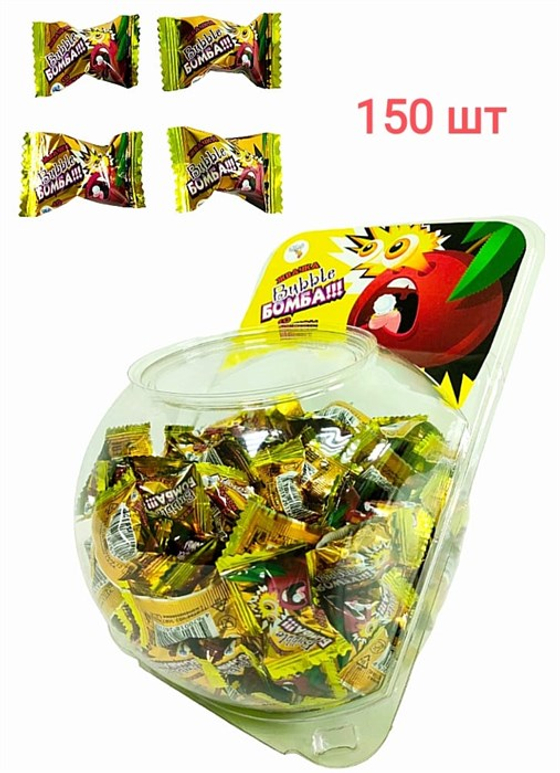 Жев. рез."BUBBLE Бомба" вишня -4.5грх150шт(4бл)