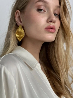 Серьги Лепесток Тюльпана — КЛЕВЕР / KLEVER JEWELRY, золото, фото 4