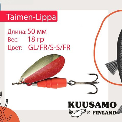 Блесна для рыбалки Taimen-Lippa 50 мм вертушка 18 г