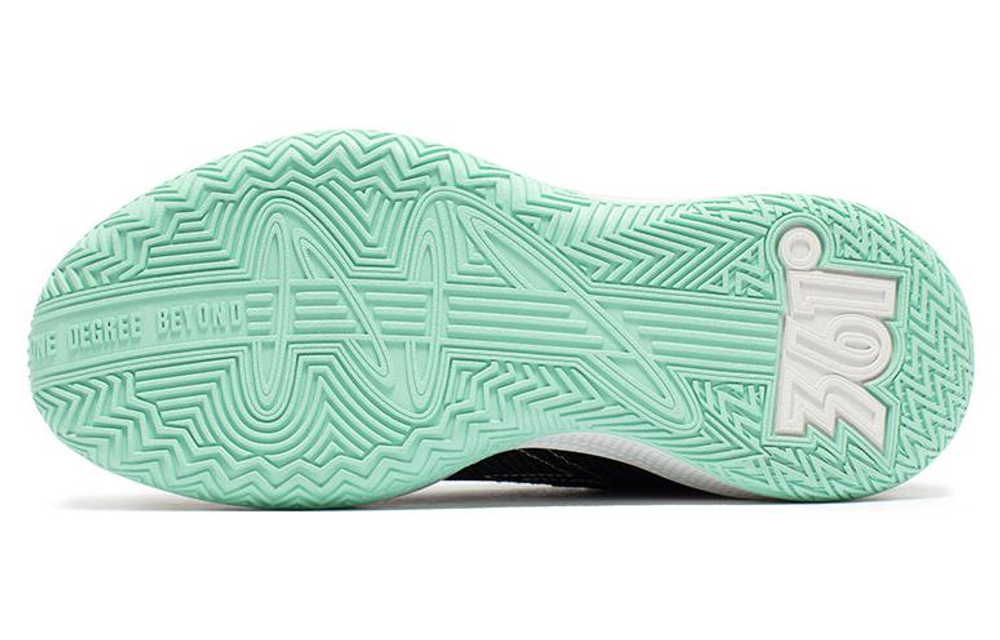 361° Big3 2.0 Cushioning Slip Resistant Breathable Low top Basketball Shoes Men"s Black And White Cyan
