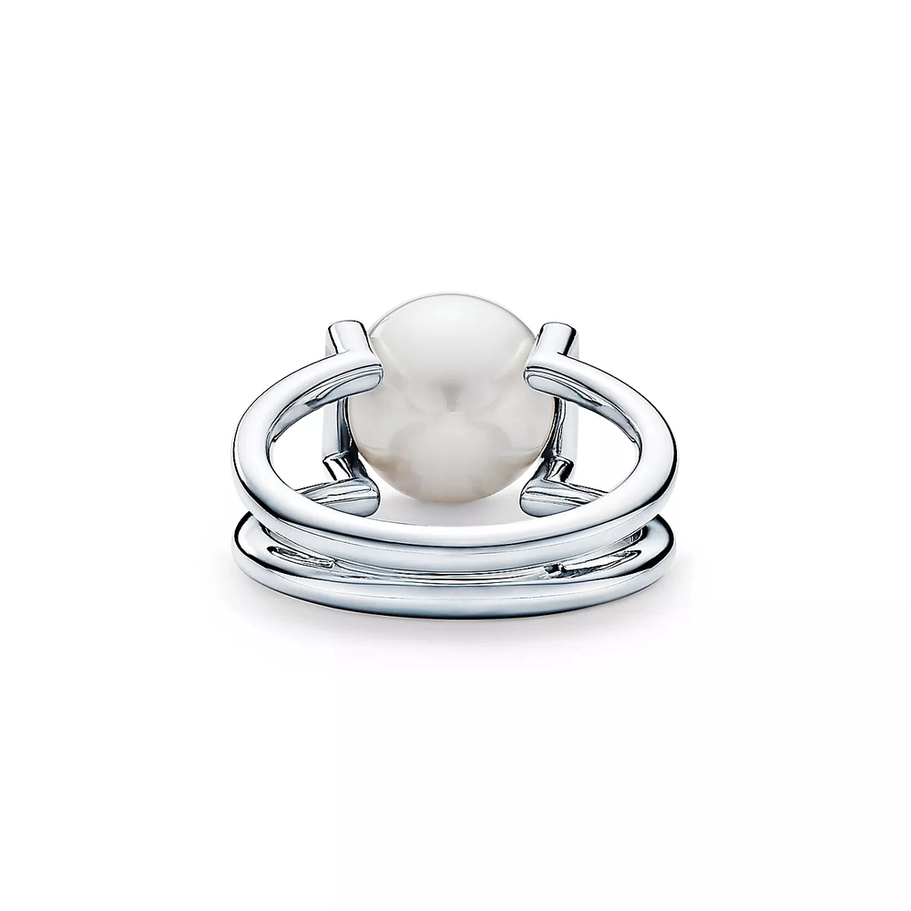 Кольцо из серебра 925 с жемчугом, Tiffany💝💠 ✨premium✨ В наличии