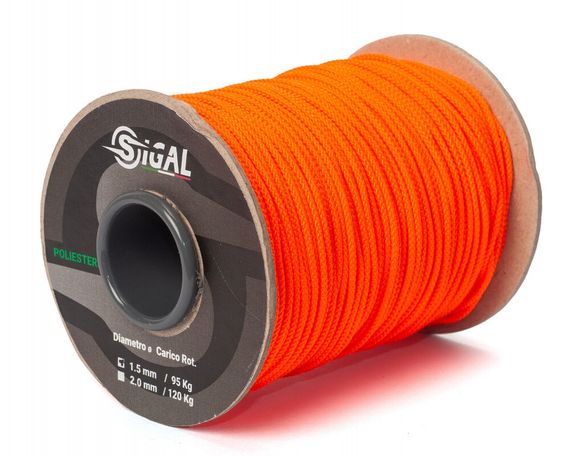 Линь Sigalsub Orange Fluo Polyester 95 кг ø1,5 мм 1 метр (в катушке 100 м)