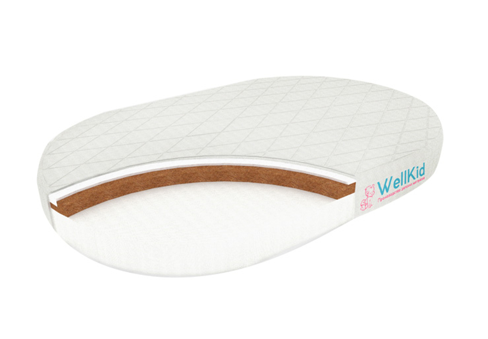 Матрас WellKid Львенок овал 125*75 (холкон+кокос)