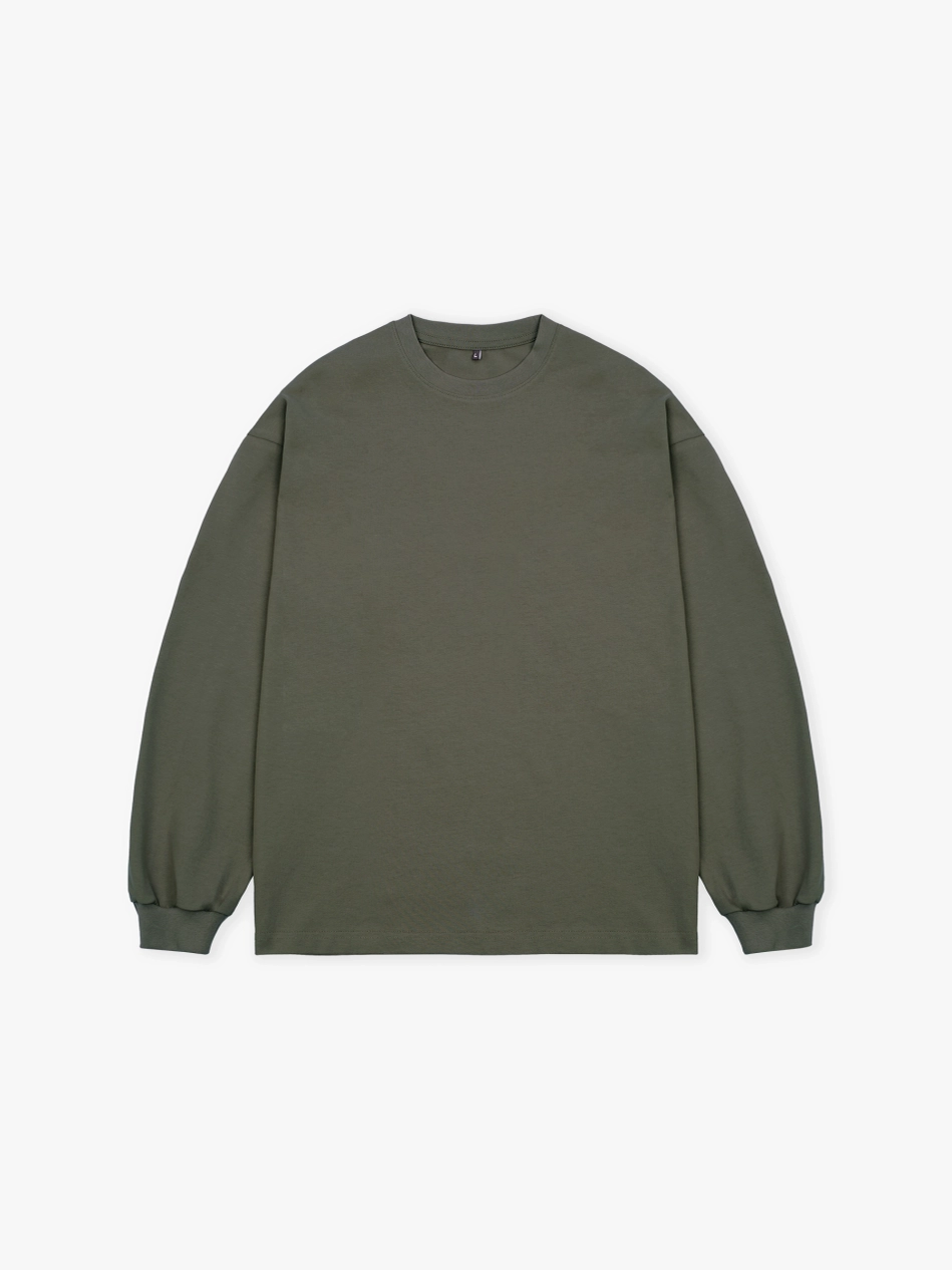 Лонгслив оверсайз (хаки) 230 г