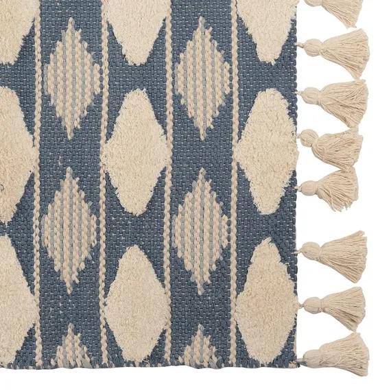 Ковер из хлопка синего цвета Argyle Ethnic 160х230 см