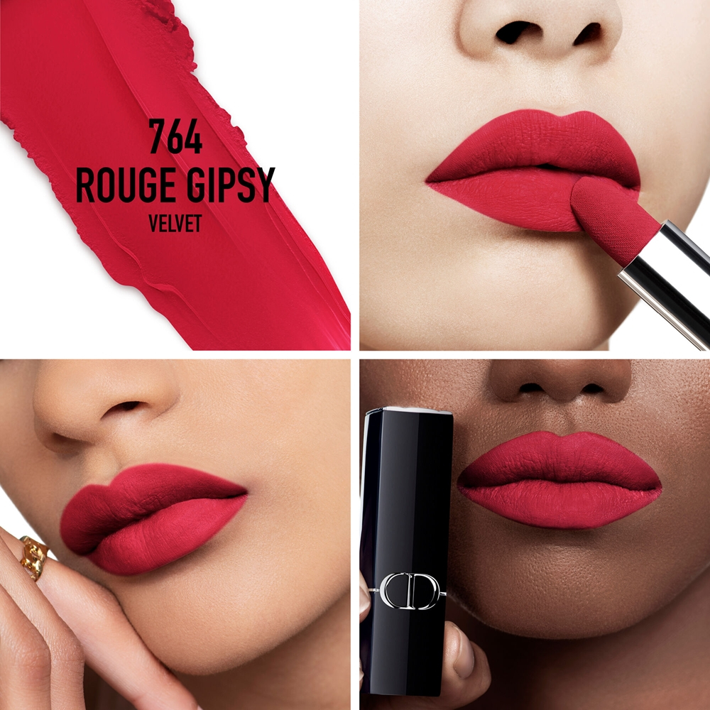 DIOR Rouge Dior - Помада для губ с долгим сроком носки, флакон с возможностью пополнения. оттенок 764 Rouge Gipsy Velvet, 3 g