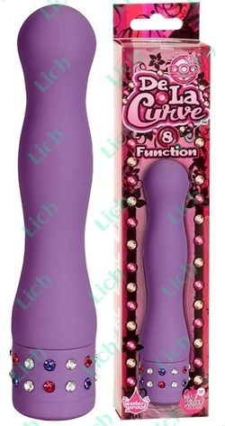 Фиолетовый вибратор с кристаллами DE LA CURVE