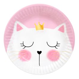 Тарелки бумажные "Кошка Мэри", 18 см, 6 шт.