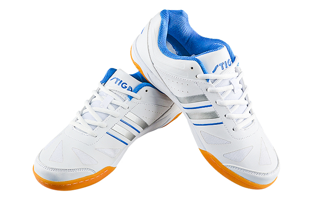 Stiga Slip Resistant Breathable Abrasion Resistant Low top Training Shoes Unisex White Blue