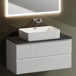 Тумба подвесная Sancos Snob T, Bianco 995х445х500, под столешницу без отверстия под смеситель, цвет Black Sky, арт. SNT100W