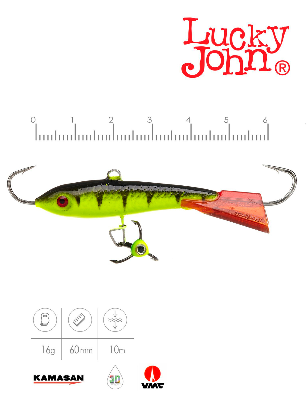 Балансир LUCKY JOHN Classic №6 (+тройник), цвет 31RT, арт. 81601-31RT