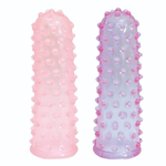 Набор из 2 пупырчатых насадок на пальцы FINGER SLEEVES PURPLE/PINK (Цвет: фиолетовый с розовым)